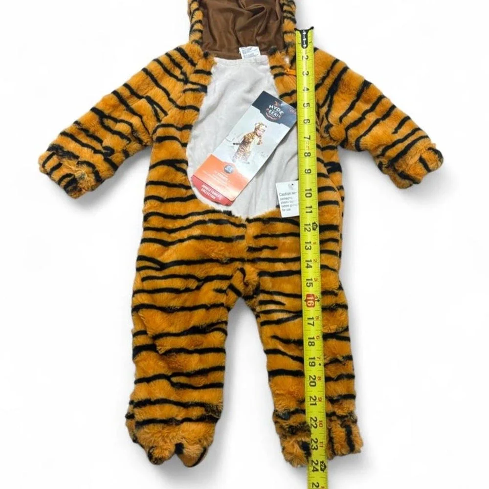 NWT Tiger Plush Bodysuit Costume Cosplay Safari Halloween Kids 0-6M Hyde & Eek